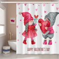 thumbnail image 1 of JOOCAR 72x72 Inch Happy Valentine's Day Themed Shower Curtain Cute Gnomes Couples Pink Love Heart for Bathroom Decor Waterproof Fabric Polyester Shower Curtain Sets with Hooks, 1 of 7