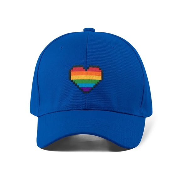 Pixelart Rainbow Heart Hat -Image by Shutterstock, Small
