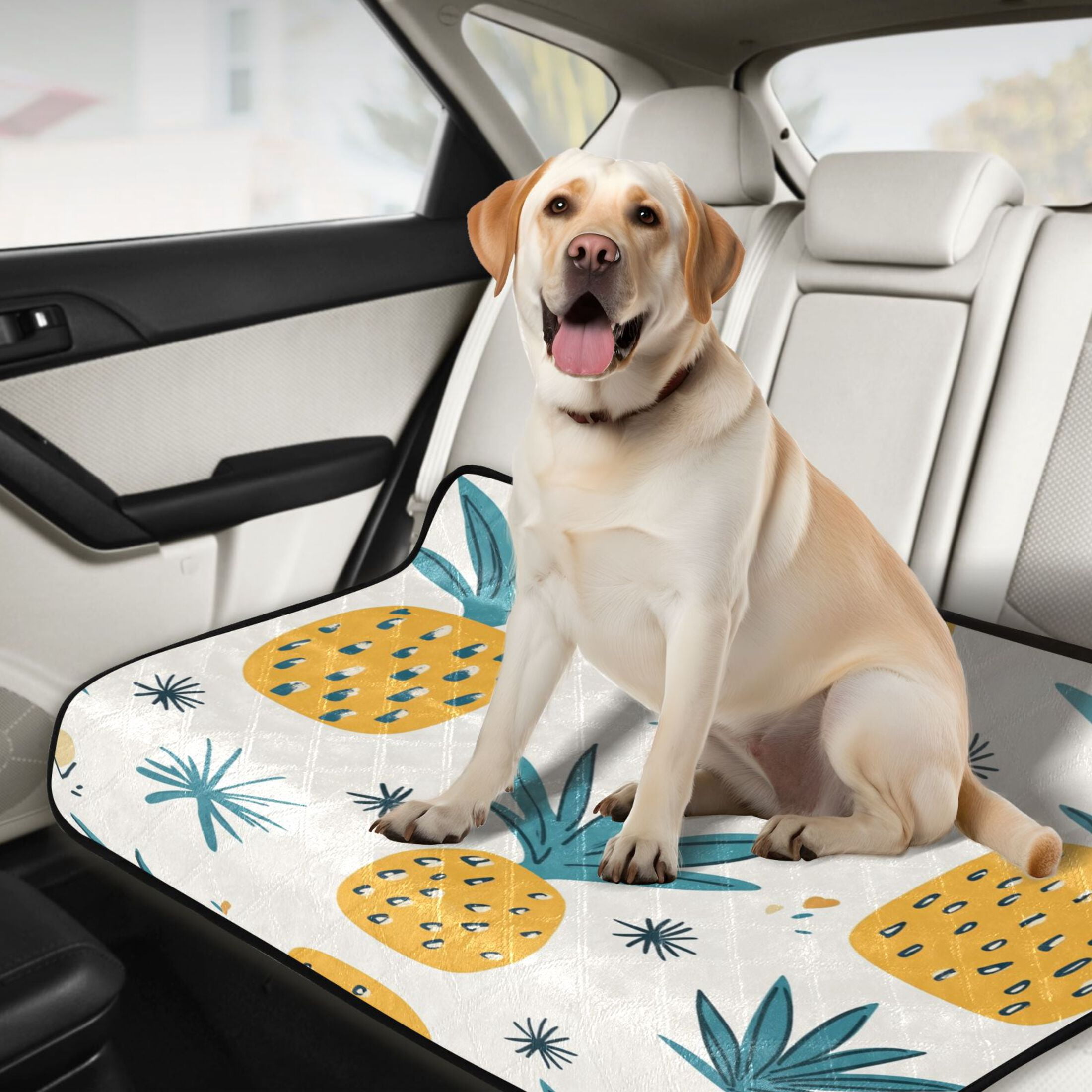 Qxltty Illustration Of Pineapples with White Background Cat litter Pads Pet Set of 3 Diaper Mats Center Anti-leakage Layer Absorbent Soft and Comfortable