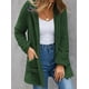 thumbnail image 1 of Cárdigan de invierno para mujer, de manga larga, de color liso, de punto, con doble bolsillo y capucha, de polar, chaqueta, abrigo para mujer, 1 of 5