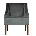 thumbnail image 2 of HomePop Velvet Swoop Arm Accent Chair, Dark Gray, 2 of 2