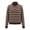 Coffee, variant on Sweatshirt Women's Vintage Striped Color Block Mock Neck Sweater, Oversized Knit Pullover with Drop Shoulder Design for a Chic Retro Fall and Winter Layering Essential Black One Size