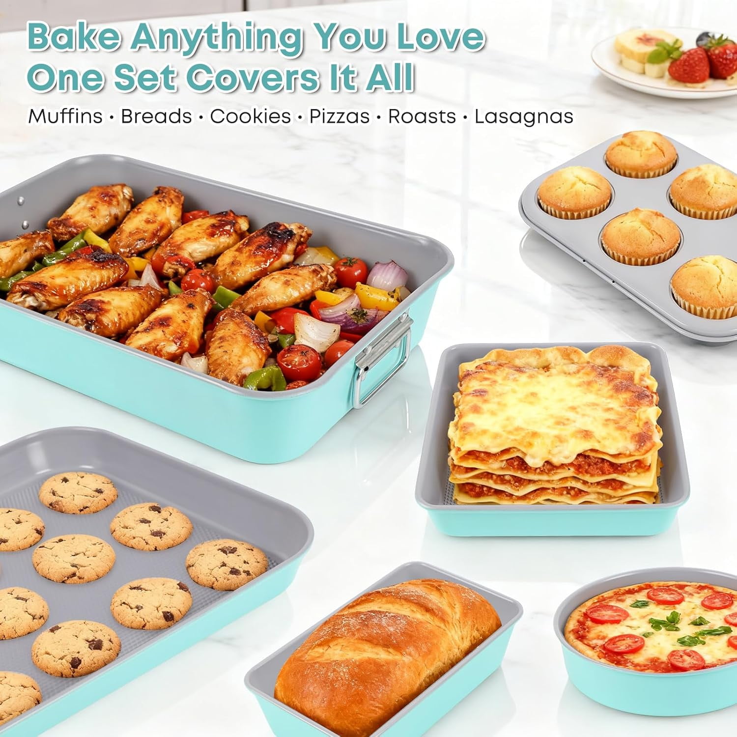 GOURMET EDGE 80-1055 5PC NONSTICK BAKEWARE SET - Walmart.com