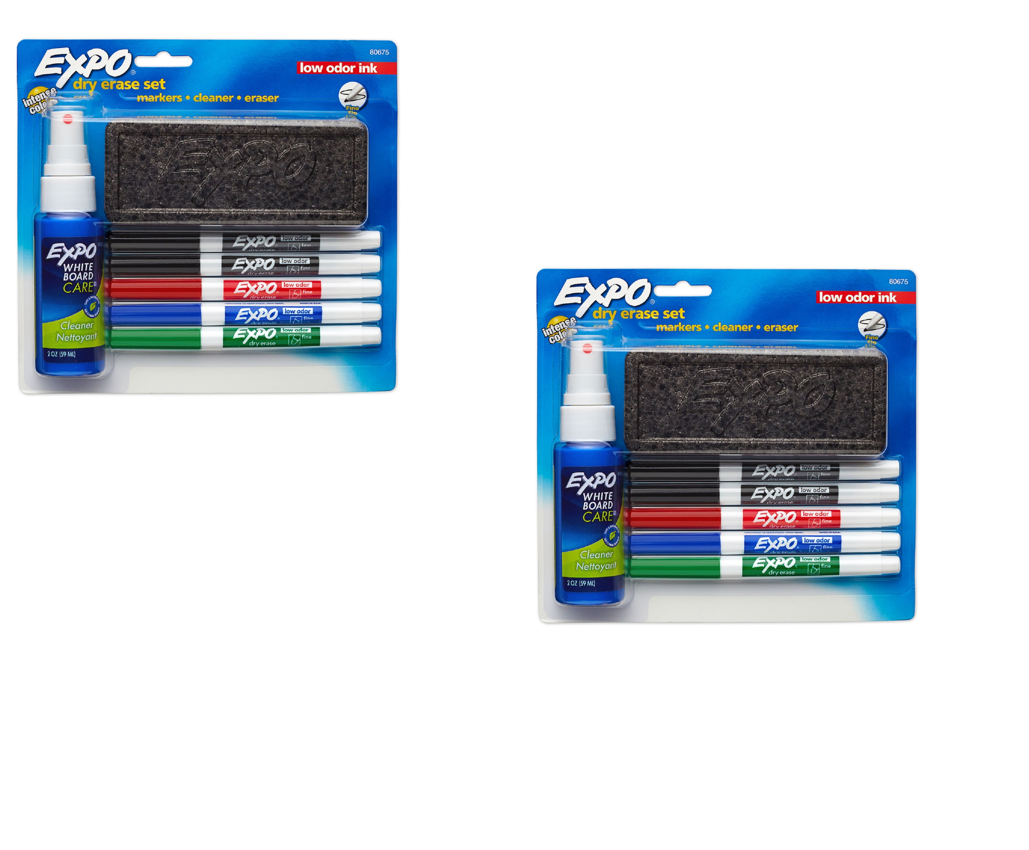 Expo Dry Erase Marker Starter Set, Fine Tip, Assorted Colors, 7Piece