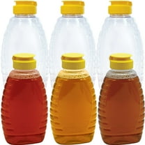 Avant Grub Easy-Squeeze, Flip Top 12 oz Empty Honey Bottles and Lids 6 Pack