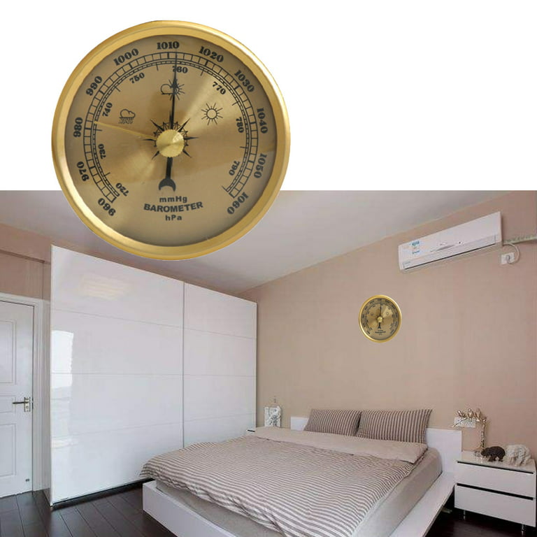 Outdoor Barometer Thermometer Hygrometer - 5in Barometer Weather Station,  Barometer for Home Wall, Fishing Boat, Baby Room, Office