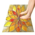 thumbnail image 5 of Yellow Red Floral Stained Glass Bath Mat 39x20 Non-Slip Bathroom Rugs Absorbent Soft Plush Quick Dry for Tub Shower Kitchen Home Decor, 5 of 8