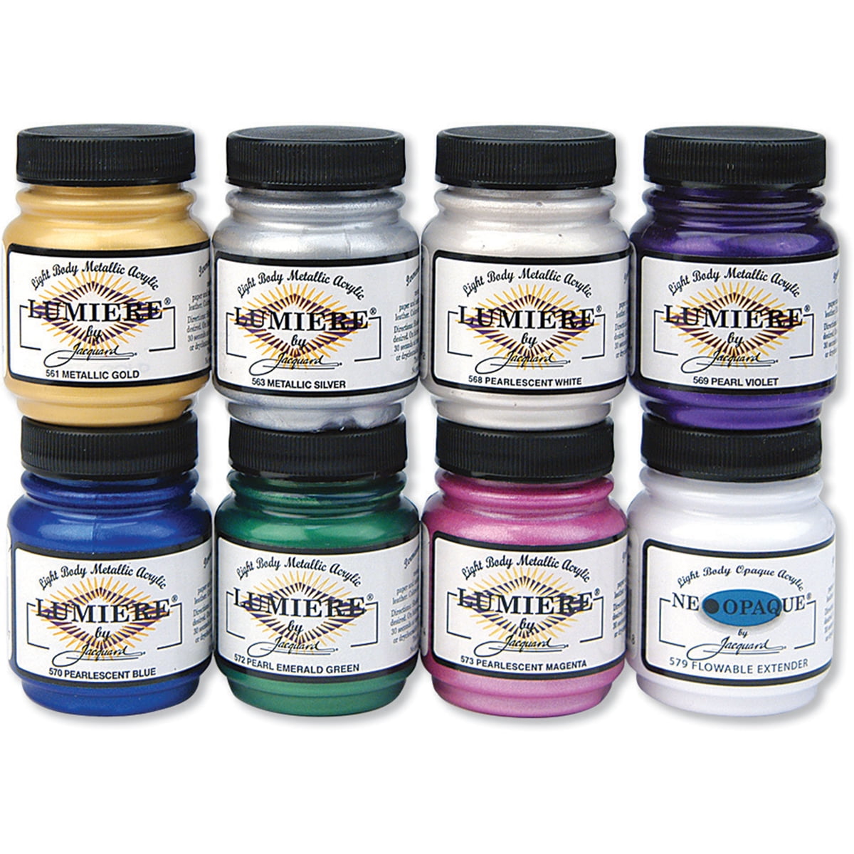 Jacquard Lumiere Metallic Acrylic Paint, 2.25 oz, 8pk
