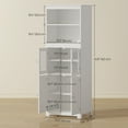 thumbnail image 3 of HOMCOM 63"  Freestanding Kitchen Pantry Food Storage Cabinet Shelves White, 3 of 10