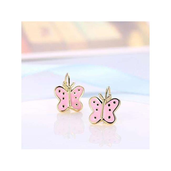 Butterfly Butterflies Tiny Earrings 24 kt Gold Plate Spring Summer Garden Flower