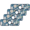 thumbnail image 3 of 2 Pcs SKYSONIC Faucet Absorbent Mat Flower and Easter Rabbits Washable Counter Drying Pads Behind Faucet for Kitchen Bathroom, 3 of 7