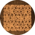 thumbnail image 1 of Ahgly Company Indoor Round Oriental Orange Industrial Area Rugs, 4' Round, 1 of 4