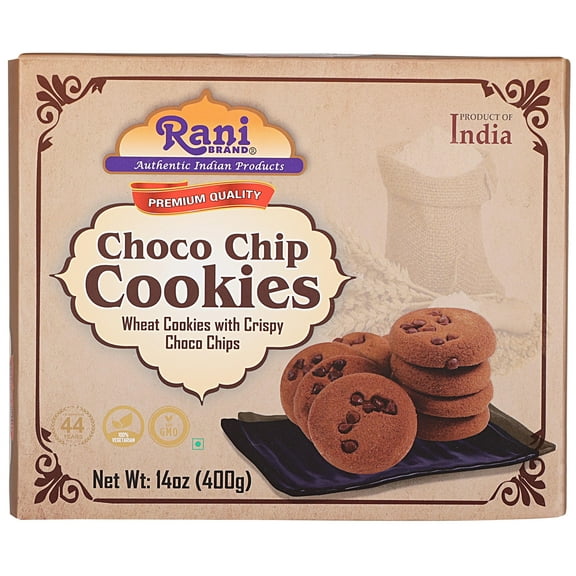 Rani Choco Chip Cookies (Wheat Cookies with Crispy Choco Chips) 14oz (400g) Indian Cookies ~ Vegan | Non-GMO | Indian Origin