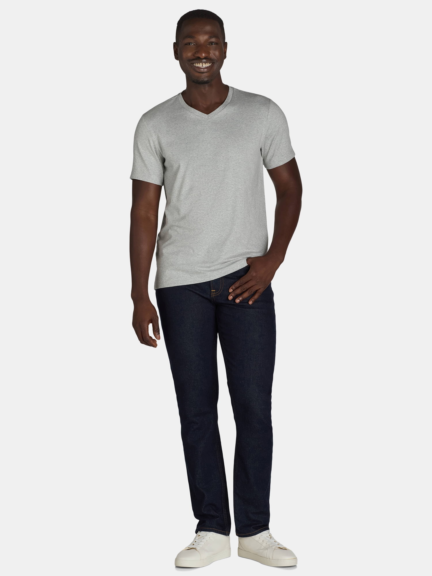 George Men's & Big Men's Relaxed Fit Short Sleeve V-Neck Tee, Sizes S-3XL