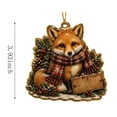 thumbnail image 3 of Zznnkj Animal Christmas Ornaments 3.93 Inch, 2D Acrylic Hanging Flat Pendants, Rustic Xmas Tree Decor for Farmhouse Home Holiday Keepsake Gift for Wildlife Lovers, 3 of 5