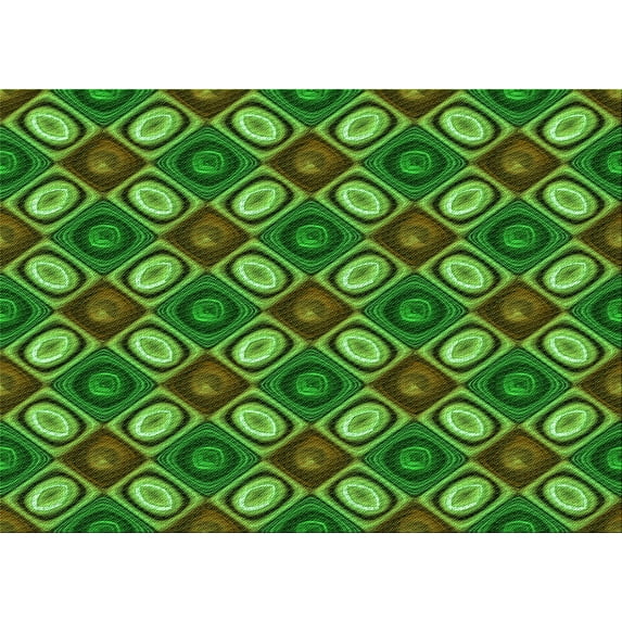 Ahgly Company Indoor Rectangle Patterned Dark Forest Green Area Rugs, 4' x 6'