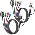 thumbnail image 1 of Cable de carga MPATIBY con doble puerto tipo C 4 en 2 para iWatch/iPhone, 1 of 7
