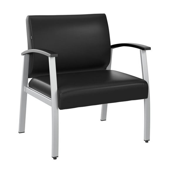 Bush Business Arrive Bariatric Waiting Room Guest Chair in Black Vinyl