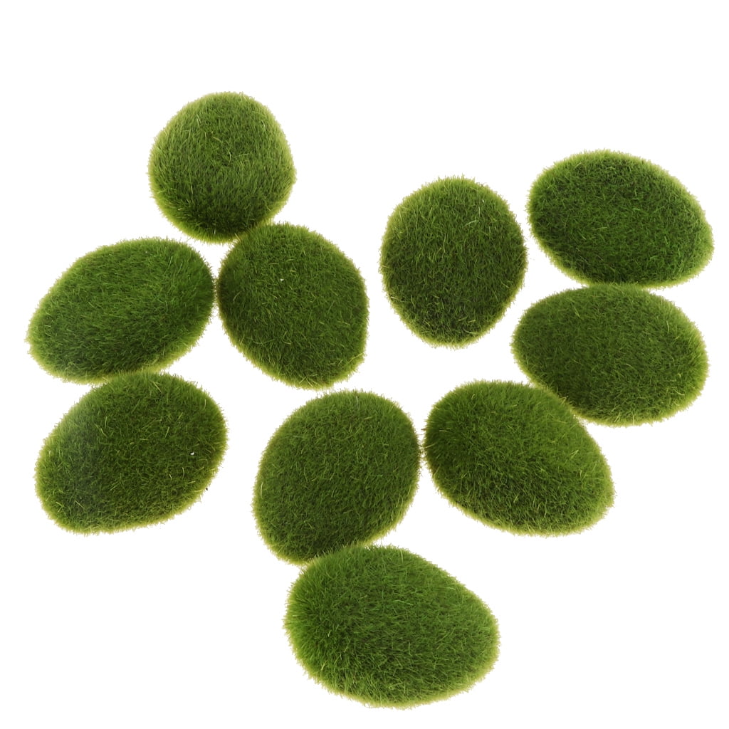 10 Pieces Artificial Moss Stone Grasses 
