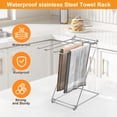 thumbnail image 2 of Kitchen Towel Holder Stand, 4-Arm Dish Towel Holder Countertop Towel Drying Rack for Bathroom, Free Standing Hand Towel Stand Washcloth Dish Cloth, Z-Shaped Folding Hanging Towel Bar Stand, 2 of 6