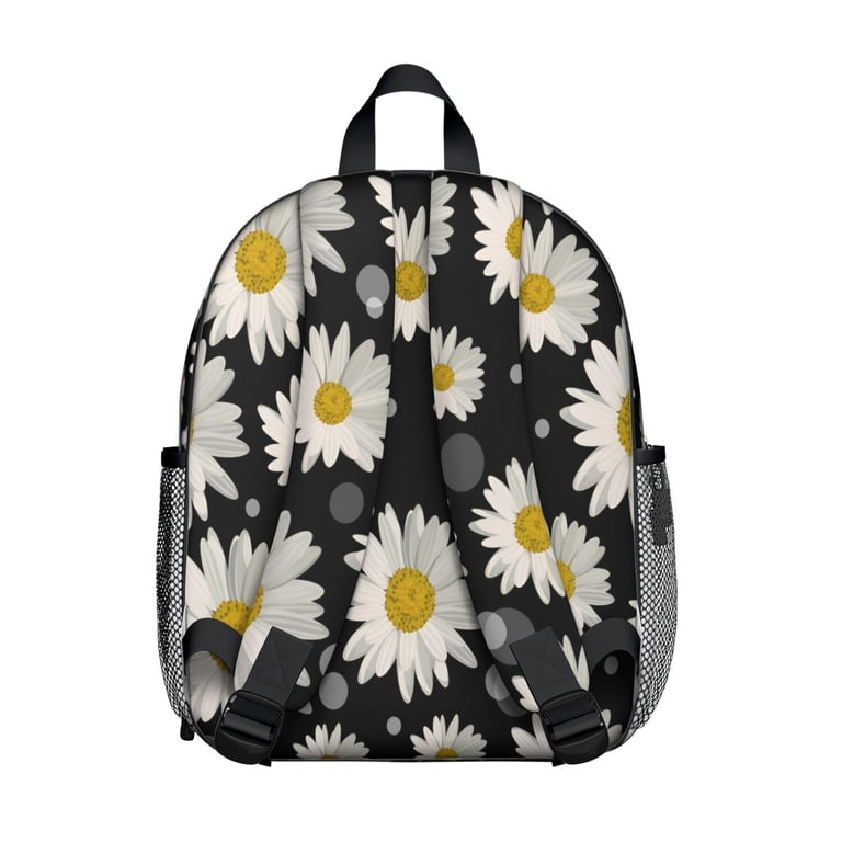Cute Small Backpack with Yellow Flower and Daisy Print  display picture 3