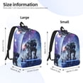 thumbnail image 4 of Rocae Astronauts Start Running for Durable Canvas Backpack Leisure Large Bag Travel Rucksack Multi-function Backpack Small, 4 of 8