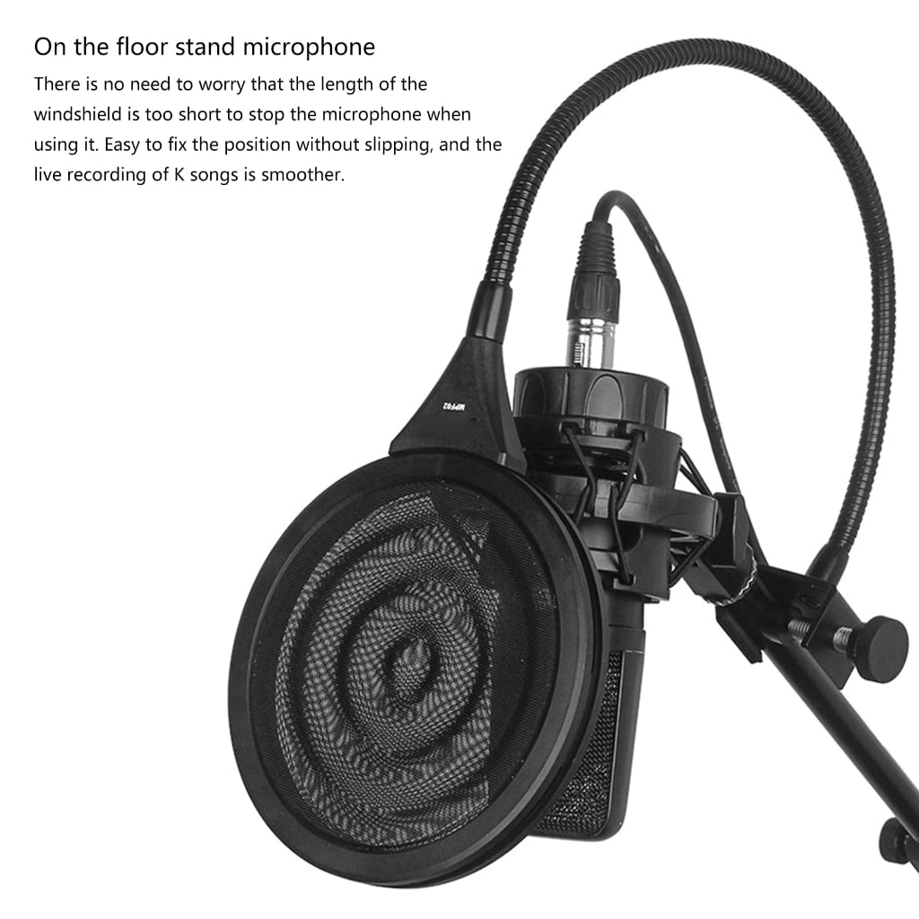 Microphone Blowout Prevention Net Noise Reduction Blowout Filter with Double Metal Net for Artists