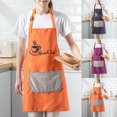 thumbnail image 1 of Neinkie Tablier de Cuisine en Coton Lin Imperméable avec Poches - Longues Attaches Sangle de Cou Réglable - Tabliers de Cuisine Unisexes pour Femmes Chef, 1 of 7