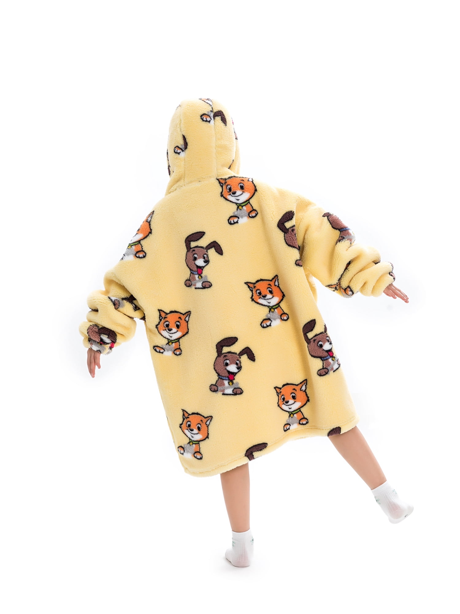 Oversized Hoodie Blanket Wearable Blanket Sweatshirt Plush Warm Cozy Fleece Top for Women Men Kids