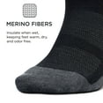 thumbnail image 5 of Feetures Merino 10 Cushion Mini Crew- Wool Trail Running & Hiking Socks, Targeted Compression (1 Pair) L, Charcoal, 5 of 6