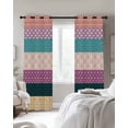 thumbnail image 4 of Boho Stripe Blackout Curtains for Bedroom Living Room Darkening Curtains 90 Inch Geometric Bohemian Aztec Vintage Tribe Black Out Window Curtain Privacy Window Treatment Grommet Drapes 52"x90"x2, 4 of 9