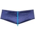 thumbnail image 2 of Botmois Men Solid Gloss Boxer Briefs Underwear Pouch Bikini Shorts 1/2 Buttocks Blue M, 2 of 3