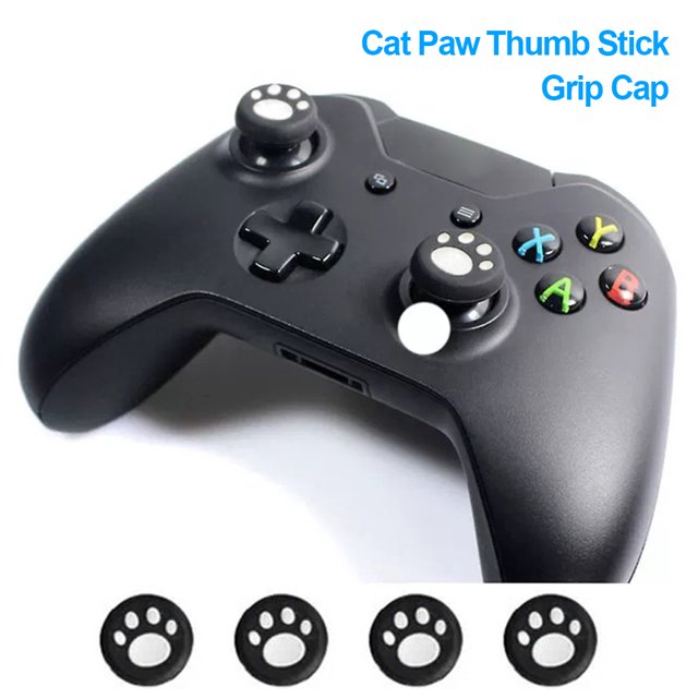 4 empuñaduras de pulgar de pata de gato para PlayStation 5 4 3, tapas de silicona para mando de palanca de mando Universal Accesorios Electrónicos