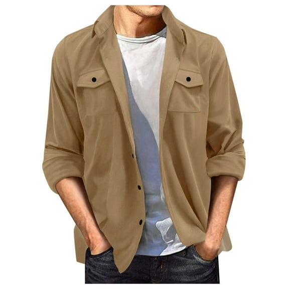 Men's Suede Casual Jacket Lightweight Comfortable Loose Fit Outdoor Stylish Top Coat Windbreaker