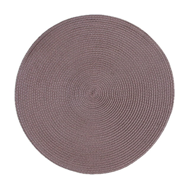 CQCYD Woven Table Mat, PP Place Mat 38cm Round Waterproof Oil-Proof, Heat Insulation Pad for Dining Table Kitchen, Household Protector for Cup Glass Plate