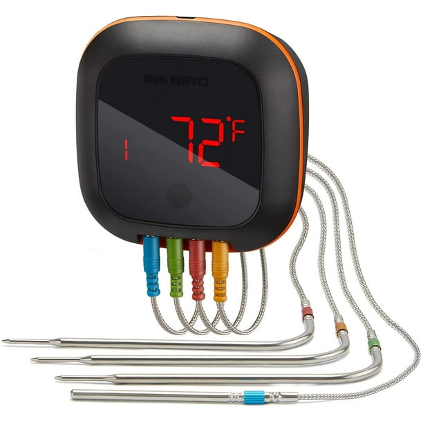 INKBIRD BBQ Thermometer IBT-4XS & IBT-6XS Replacement Colored Probe, 59  Inches Replacement Probe 4-Pack Kit Only Compatible with Theremometer  IBT-4XS