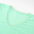 thumbnail image 5 of Womens T Shirts Tops Long Sleeved V-Neck Sweater Solid Color Plus Size Shirts,Green,L, 5 of 8