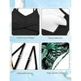 thumbnail image 4 of Girls Swimsuit 2 Piece Bathing Suit Criss Cross Ruched Girl Tankini Sets Printed Girls' Swimwear for 8-16 Years(Black1/14Y), 4 of 4