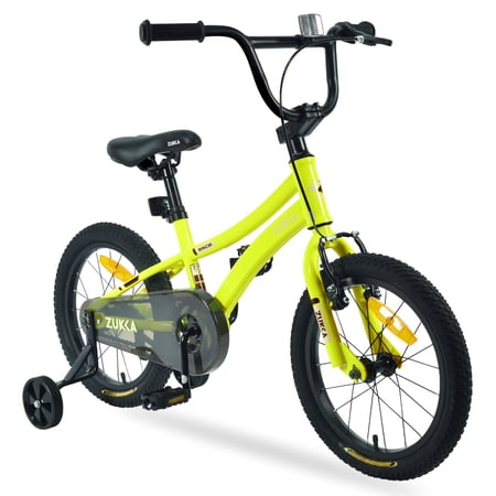 Exciting ZUKKA Kids 16 Inch Colorful and Fun Bicycle - Safe Riding with Training Wheels for Boys Age 4-7 Years - Perfect Choice for Young Cyclists