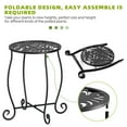 thumbnail image 2 of 1 Pack Indoor Outdoor Side Table, Weather Resistant Black Metal Side Table for Patio Balcony Yard Porch Garden, Plant Stand for Indoor Outdoor Use, 2 of 7