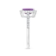thumbnail image 3 of ANGARA Natural Emerald-Cut Amethyst Halo Ring in 14K White Gold for Women (Size-7x5mm) | February Birthstone, Birthday, Anniversary, Jewelry Gift for Women | Natural Amethyst Ring, 3 of 9