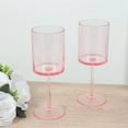 thumbnail image 6 of Balsa Circle 6 Blush Transparent 10 oz Plastic Cylindrical Wine Glasses with Long Stem Drinkware Weddings Parties Events Receptions Home Bar Cocktails Dining Tableware Decorations, 6 of 8