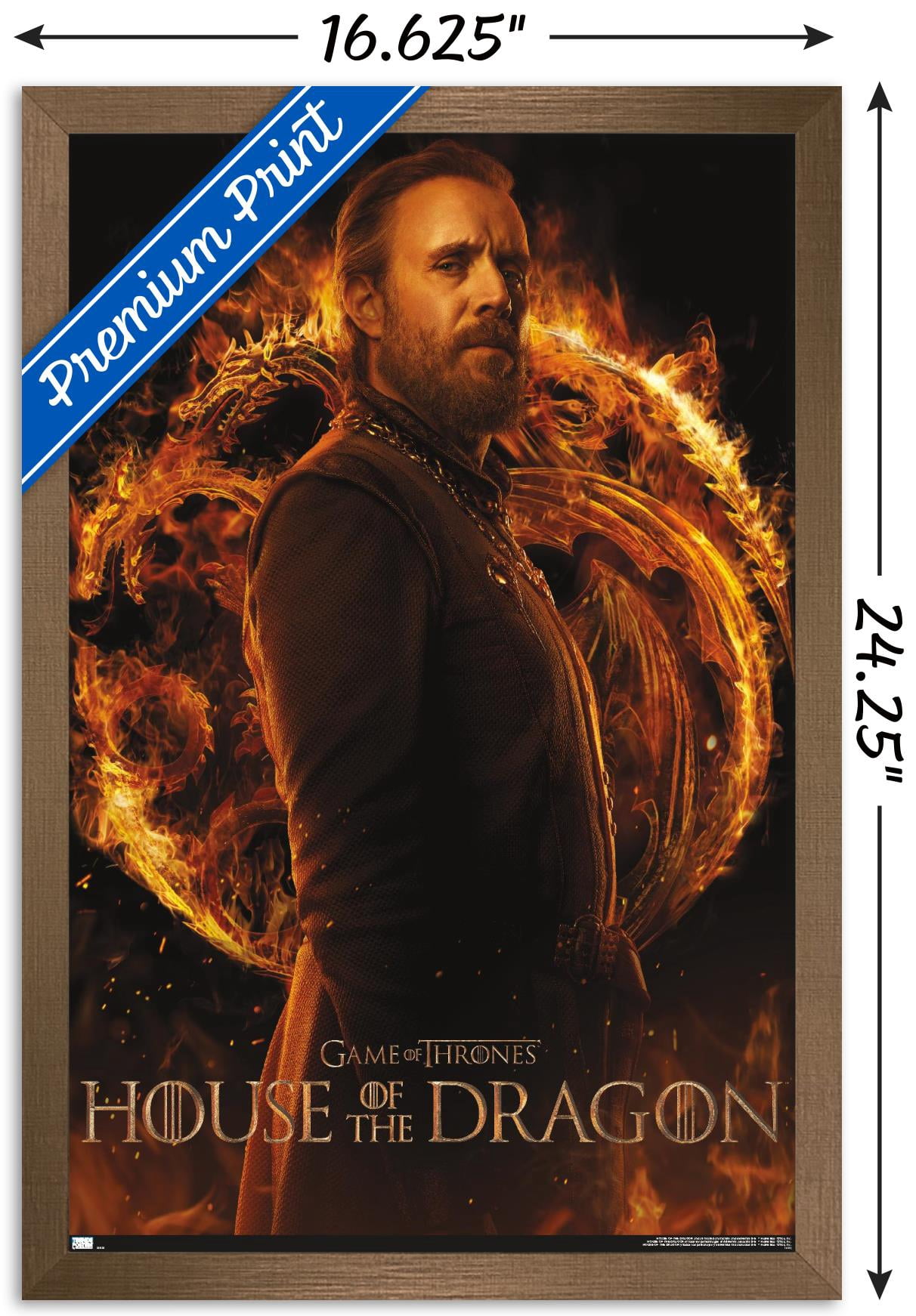 House of the Dragon - Otto One Sheet Wall Poster, 14.725" x 22.375" Framed
