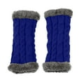 thumbnail image 2 of CUZIBR Ski Gloves Arm Sleeves Knitted Plush Trim Fingerless Glove Handmade Crochet Mittens Warm Soft For Cycling Running Outdoor Activities, 2 of 8