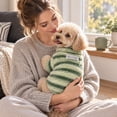 thumbnail image 6 of Goowood Striped Fleece Dog Sweater Warm Soft Small Pet Sweater, Two Legged Puppy Coat Outfit for Cat Small Dogs Chihuahua Fall Winter Apparel, 6 of 7
