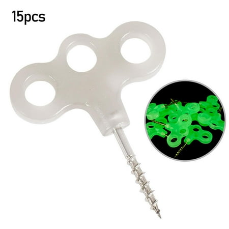 

Three Hook Threaded Nails Luminous Hook Rope Buckle Tent Nails Stainless Steel Screws Lightweight Deck Nails for Travel Accessories 15pcs