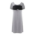 thumbnail image 2 of FNNMNNR Women‘s Nightgown Short Sleeve Nightdress Color Block Sleep Shirt Summer Square Neck Nightshirt, 2 of 7