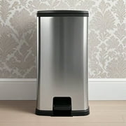 13.2 Gallon Heavy-Duty Step Trash Can – Rectangular Kitchen Bin With Secure Lid, Durable Plastic & Space-Saving Design