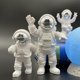 thumbnail image 5 of 3 figuras de astronauta en miniatura, personajes del espacio exterior hechos a mano para el hogar. plata, 5 of 9