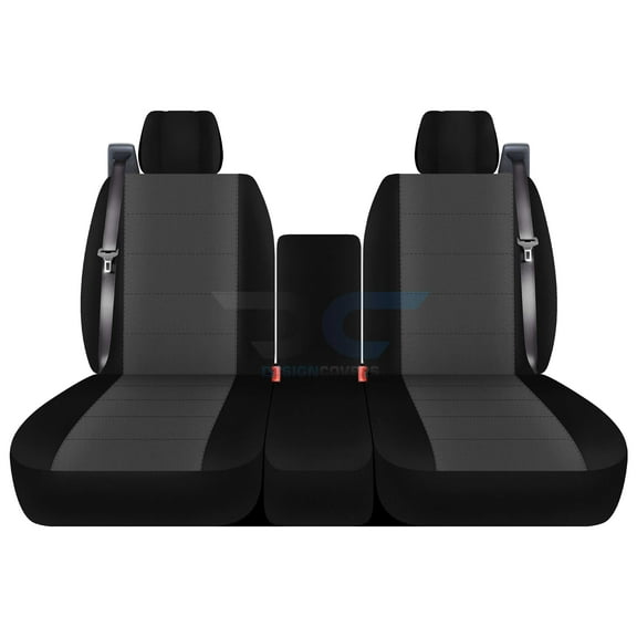Fits 2004-2008 Ford F-150 Velour Seat Covers 40/20/40 Bench Int Seat Belt Solid Console:Blk Charcoal